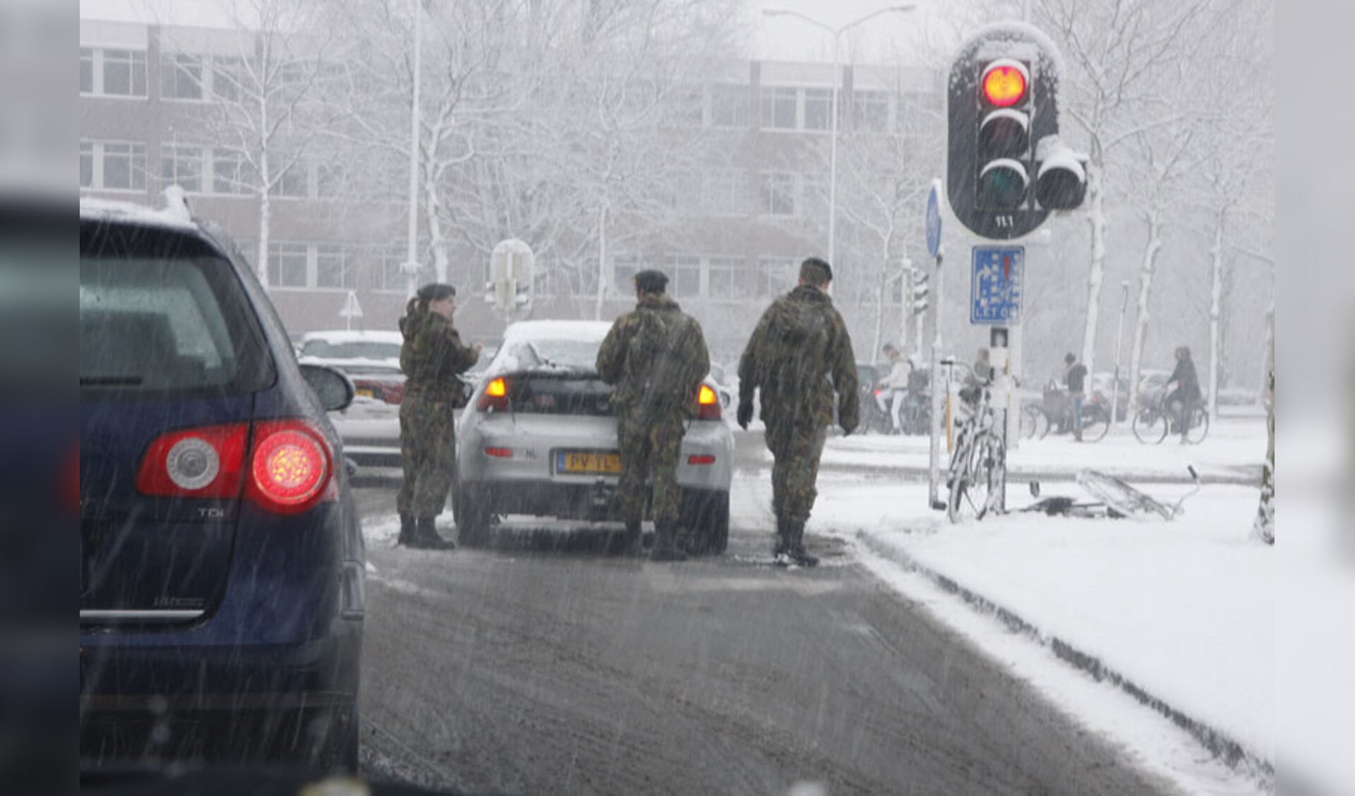De eerste sneeuw in Breda in december 2009. foto Erik Eggens